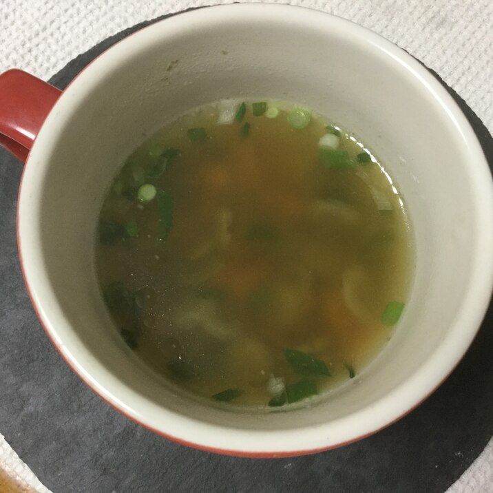 ゆでどりの汁でごぼうスープ
